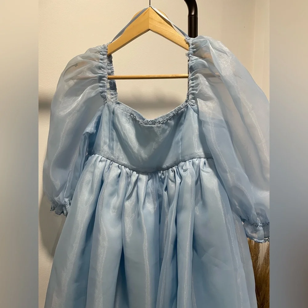 Tulle Puffy Babydoll Dress Blue - Picture 6 of 7